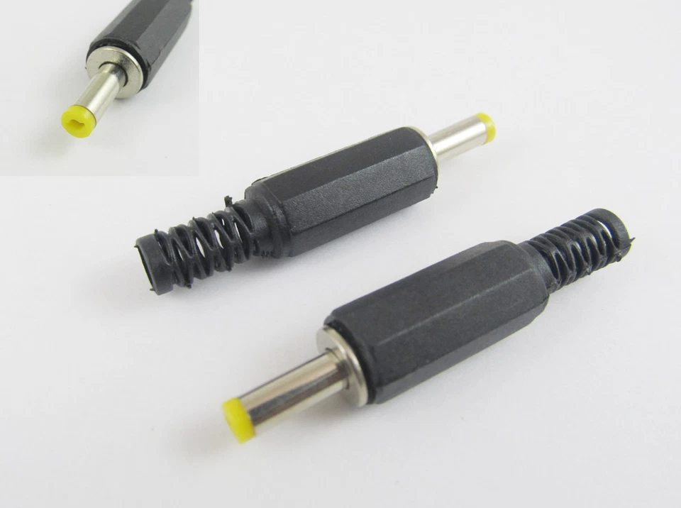 10 DC Power 4.0mm x 1.7mm Male Plug Connector Adapter Plastic Handle Yellow Head - Image 1 of 1