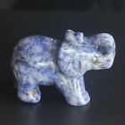 1.5'' Carved mixed gemstone crystal elephant figurine animal carving home decor
