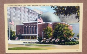 New York City NY Hayden Planetarium 81st Street Central Park Vintage Postkarte unbenutzt - Bild 1 von 2