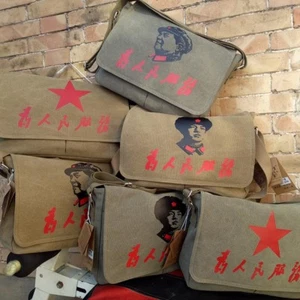 Chairman Mao Canvas Messenger Bags Crossbody pouches Satchel Lei Feng Pentagram - Picture 1 of 18