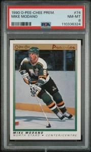 1990-91 O-Pee-Chee Premier Mike Modano #74 PSA 8 Rookie RC HOF - Picture 1 of 2