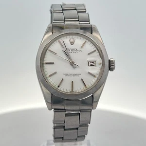 Rolex Oyster Perpetual Date 1500 Edelstahl Silber Zifferblatt Automatik Uhr 34mm - Bild 1 von 6