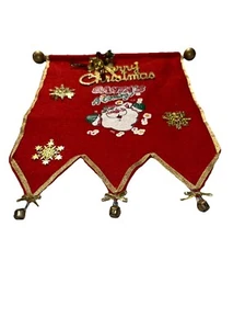 Vintage Merry Christmas Hanging Felt Banner. “Santa’s A Coming” - Picture 1 of 2