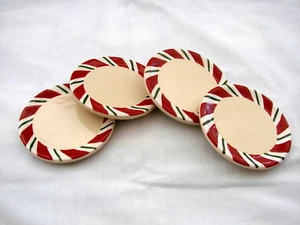 Longaberger Set of 4 Peppermint Twist Coasters  Mint No Box - Picture 1 of 3