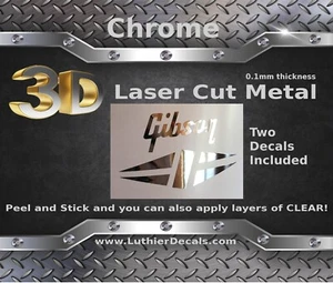 Gibson Diamond Guitar Decal 3d metal Headstock Restoration Sticker m2b - Picture 1 of 7