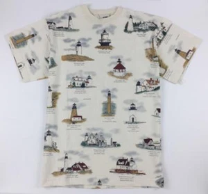 Maine All Over Lighthouse Large XL Shirt (New) Goat Curtis Franklin Island - Picture 1 of 6