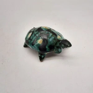 Vintage MCM art pottery turtle redware artist signed miniature - Bild 1 von 6