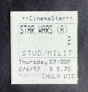 Boleto de película Star Wars: Episodio IV 1997 - Una nueva esperanza 6/02/97 20º relanzamiento - Imagen 1 de 1