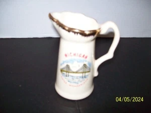 Michigan Vintage Collectible Pitcher, Mac Bridge Design, 5x3" w/handle - Picture 1 of 3