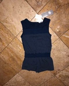 NWT Splendid Always Basics Indigo Blue Shorts Romper One-Piece Youth Girls 6X - Picture 1 of 6