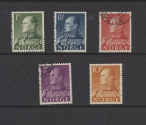 Noruega Scott # 370 - 374 Usado 1959 Rey Olav V Juego de cinco (ESCANEO DE STOCK) - Imagen 1 de 1
