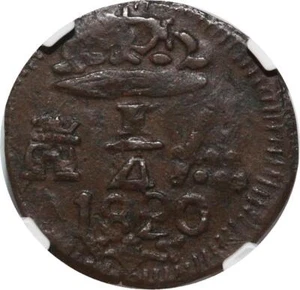 X3479 Colombia Independence War 1/4 Real Ferdinand VII Santa Marta 1820 NGC AU55 - Picture 1 of 3