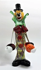 Clown Murano Glass H28cm Made in Italy Pagliaccio F451 CON PALLA - Foto 1 di 5