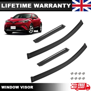 Toyota C-HR MK1 2016-2024 5 Door Smoke Tinted Wind Deflectors Clips 4pcs Set - Picture 1 of 14