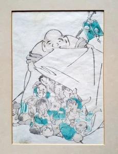 JAPANESE ART PRINTS 10CM X 15CM BY BUNPO PRINTED IN 1850'S - Picture 1 of 1