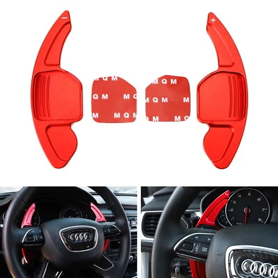 Extensiones de palanca de cambios de volante rojo para Audi A3 A4 A5 A6 A7 A8 Q3 Q5 Q7 Foto 1 de 4