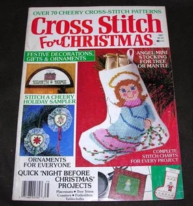 VTG 1987 CRAFT BOOKLET MAGAZINE, Cross Stitch For Christmas STOCKINGS, GIFTS - Picture 1 of 10