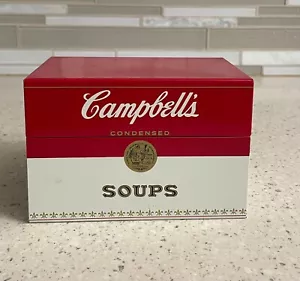 Vintage Metal Campbell's Soup Recipe Box w/Dividers & Recipe Cards 5.25" x 3.25" - Picture 1 of 6