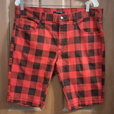21 Men An American Brand Red Black Plaid Bermuda Shorts Men's Size 34 - Image 1 of 4