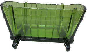Vintage Indiana Glass Baby Cradle or Bassinet Green Candy Trinket Dish Planter - Picture 1 of 6