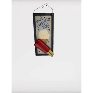 Just Lickin' The Heat Rustic Vintage Retro Wood Picture Red Ohio Wholesale Inc - Picture 1 of 3