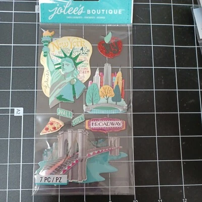SCRAPBOOK STICKER Title Travel New York City Broadway Bridge Statue Liberty  - Изображение 1 из 4