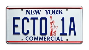 Ghostbusters 2 | '59 Cadillac Hearse | ECTO-1A | GESTEMPELT Prop Nummernschild - Bild 1 von 9