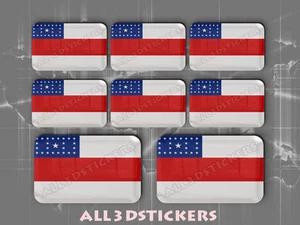 8 x 3D Stickers Resin Domed Flag Amazonas - Adhesive Decal Vinyl - Picture 1 of 1