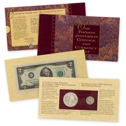 1993 US Mint The Thomas Jefferson Coinage and Currency Set OGP - Unsealed Cover