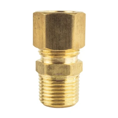 3/8" OD x 3/8" Male NPT Connector Brass Compression Fitting for 3/8" OD Tube - Image 1 of 4