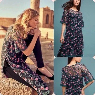 Anthropologie Moulinette Soeurs Embroidered Sheer Tunic Camisole Size M - Image 1 of 4