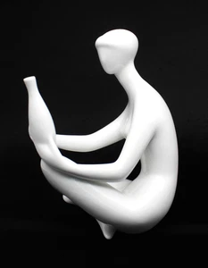 ROYAL DUX - Jitka Forejtora - Estatua de porcelana blanca - Mujer con florero - Años 60 - Imagen 1 de 5