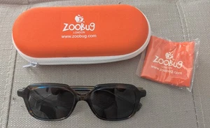 NWOT Zoobug Toddler Sunglasses ZB 21003 Lil' Boss Brown Blue With Case London - Picture 1 of 6