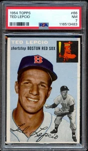 BB - 1954 Topps - #66 - Ted Lepcio - PSA 7 - NM - Picture 1 of 2