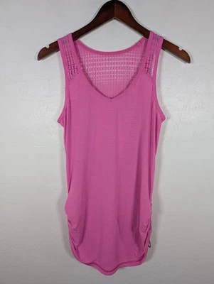 Camiseta sin mangas Lululemon para mujer rosa mediana corbata y malla acanalada ventilada yoga gimnasio Foto 1 de 4