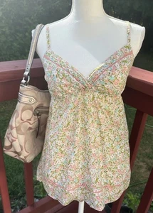 ♟️🥀 Vintage Y2k babydoll milkmaid Tank top Size Small Kawaii Coquette Fairy EUC - Picture 1 of 22