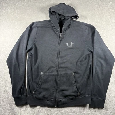 True Religion Men’s L Black Hoodie Buddha PlayBoi Style Opium L Stitching #1385 - Image 1 of 4