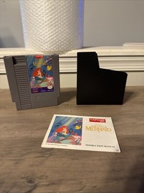 The Little Mermaid NES Game Cartidge with Dust Sleeve. And Manual Tested