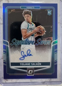 Tidjane Salaun Donruss Optic AUTO Signature Series Blue Prizm /25 Rookie Hornets - Picture 1 of 2