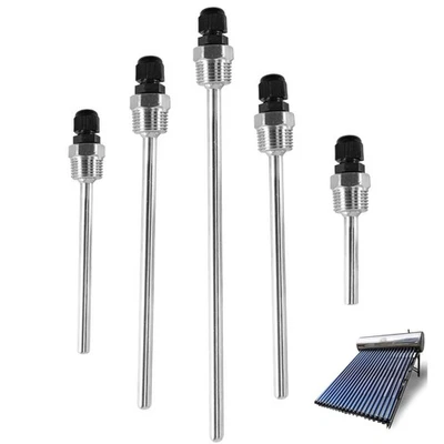 Tauchhülse Gewinde 1/2" 30/50/100/150/200/300 mm für Pufferspeicher Heizung 6mm - Bild 1 von 4