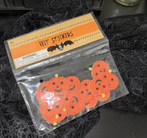 Vintage inspirierte Halloween Filz Aufkleber Kürbis Jack-O’-Laternen (15 Stück) - Bild 1 von 4