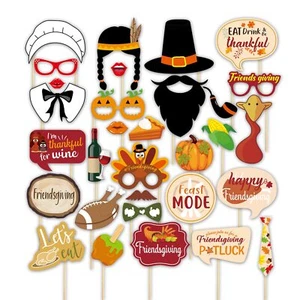 30PCS Friendsgiving Photo Booth Props Friends Party Supplies Thanksgiving Day... - Picture 1 of 3