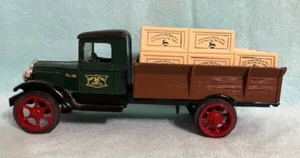 JOHN DEERE METAL TRUCK BANK - VINTAGE MODEL TRUCK W/ BOXES ON BACK - Picture 1 of 5