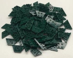 100 neue Lego 2x4 dunkelgrüne Keilplatte Lot: 51739 City Stadt Raumfahrzeuge - Bild 1 von 1