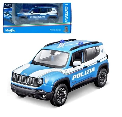 Jeep Renegade Polizia Modellino Metallo Maisto Collezione Scala 1:24 - Immagine 1 di 3