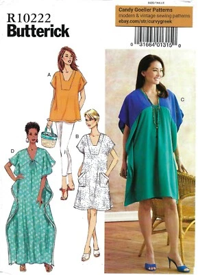 Butterick R10222 Tunic, Caftan or MuuMuu w Yoke Neckline Sz 4-14 UNCUT B6683 - Image 1 of 4