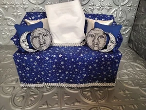 Silvery Moon Sofa Tissue Box Cover New Hand-made Free Box Of Tissues - Picture 1 of 3