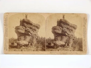 Balancing Rock Garden Gods Colorado Stereoview Photo Underwood Strohmeyer ©1898 - Picture 1 of 2