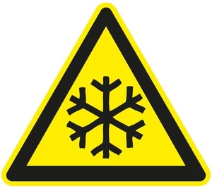 DANGER LOW TEMPERATURE health and safety signs stickers 6 x 50 x 50 mm - Picture 1 of 3