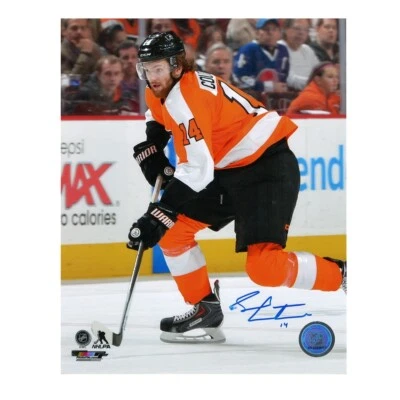 Foto firmada por SEAN COUTURIER Philadelphia Flyers 8 x 10 (manchada) - 70530 A Foto 1 de 2